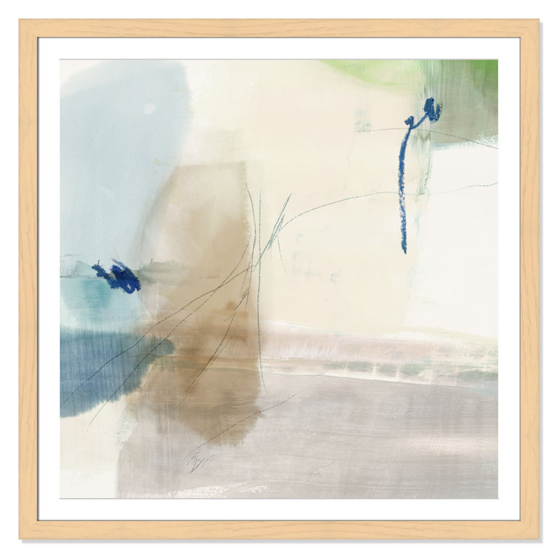 «Aquamarine Whispers II» par Casa Fine Arts, Encadré naturel, H 42,5 po x l 42,5 po