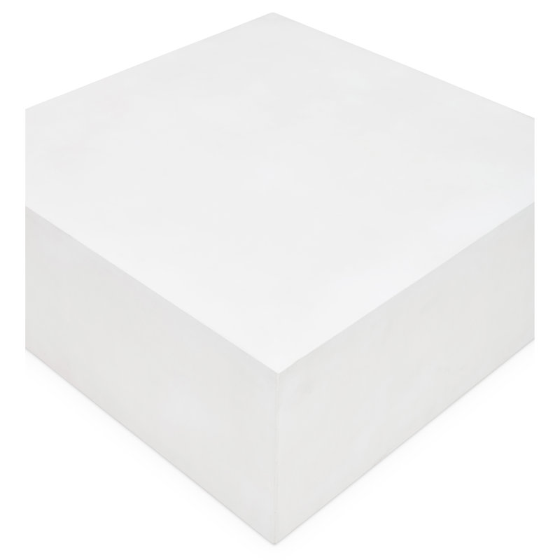 Kareen Square Coffee Table, White, 16.5" H x 39.5" W x 39.5" D