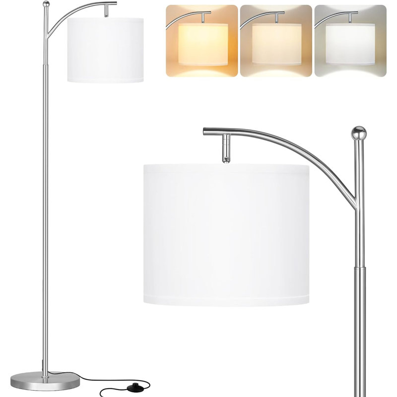 Floor Lamps For Living Room With 3 Color Temperatures, Standing Lamp Tall With Adjustable Shade, Tall Lamps For Living Room Bedroom Office Classroom Dorm Room, 9W Bulb Included
