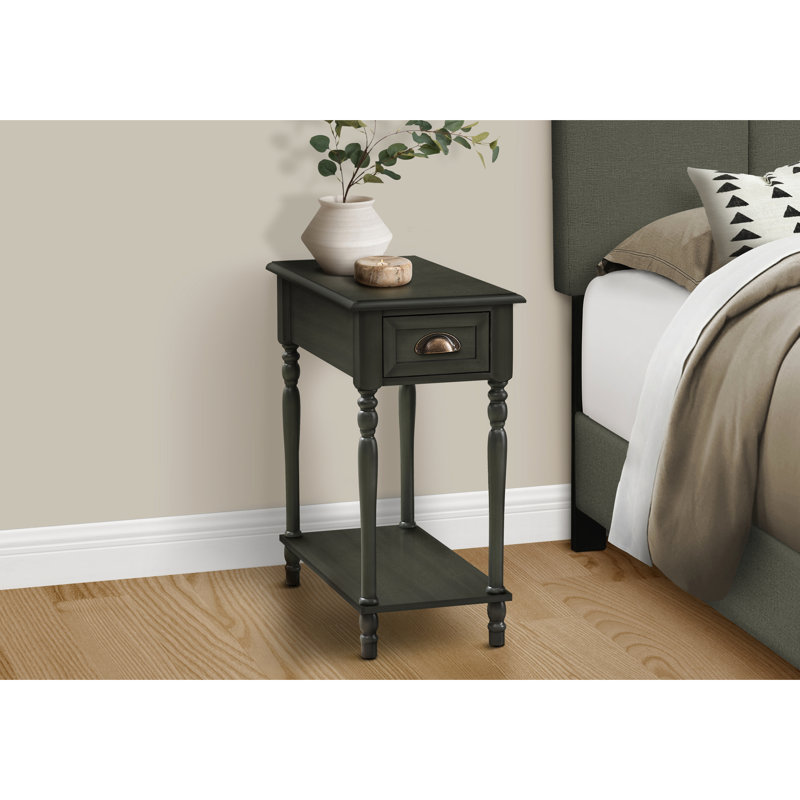 Table de chevet en placage avec rangement supplémentaire - Maximise la fonctionnalité de la finition de table d'appoint polyvalente pour un usage domestique
