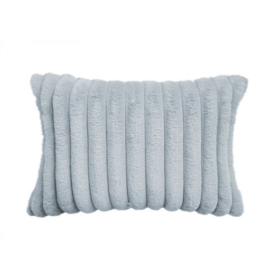 Faux Fur Lines Striped Faux Fur Reversible Throw Pillow