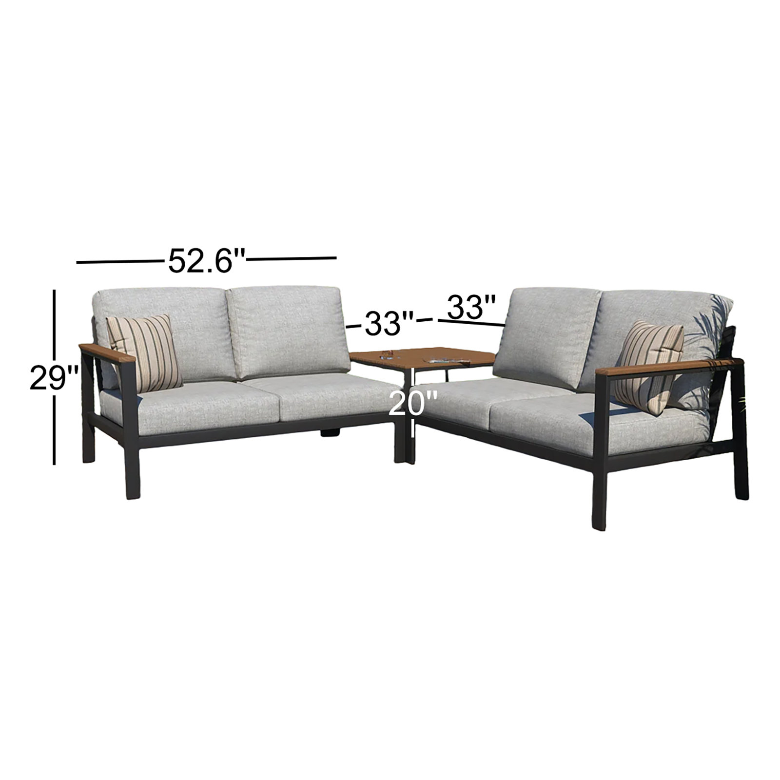 4-Person Patio Seating Group, Canvas Granite Sunbrella® Canvas