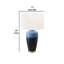 Lampe de table, 29 po, corps en céramique bleu dégradé, abat-jour en polyester ivoire