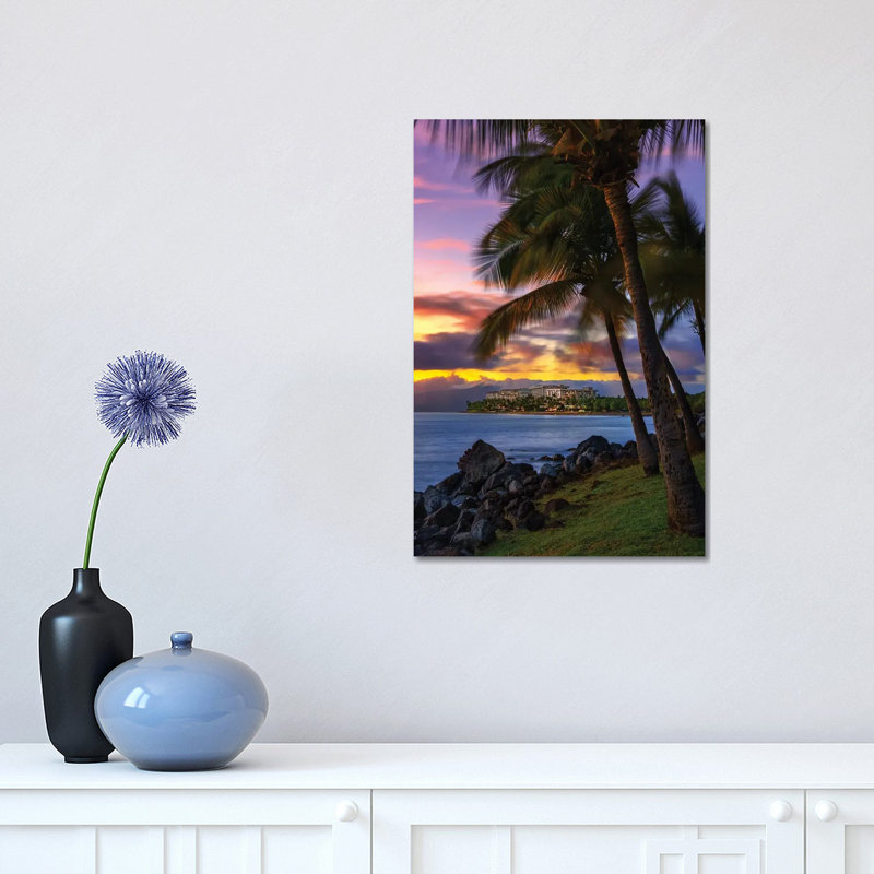 The Sun Setting Over Hawaii by Jonathan Ross Photography - Wrapped Canvas Print, 30.48 cm H x 45.72 cm W