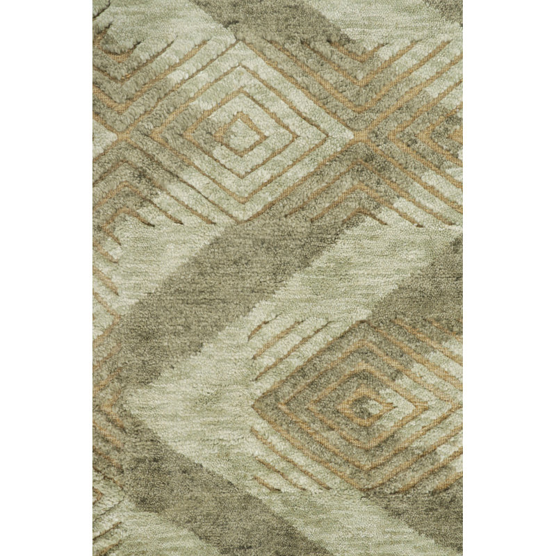 Moroccan Hand Knotted Geometric Area Rug, Rectangle 9' x 12'