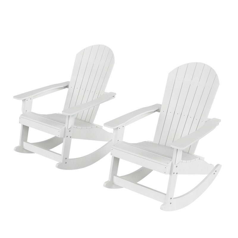 Arrlo Outdoor Adirondack HIPS Rocking Chair, White