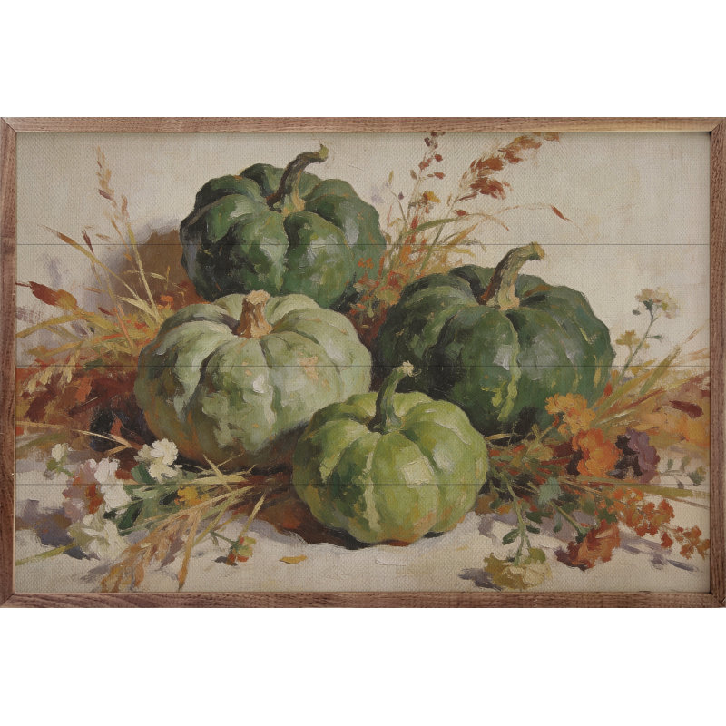 Arrangement de citrouille vert foncé, H 10 po x l 16 po