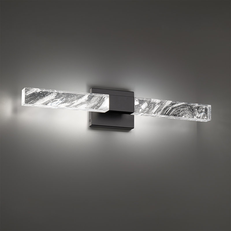 Baton 2 Light Crystal LED Wall Sconce, Black