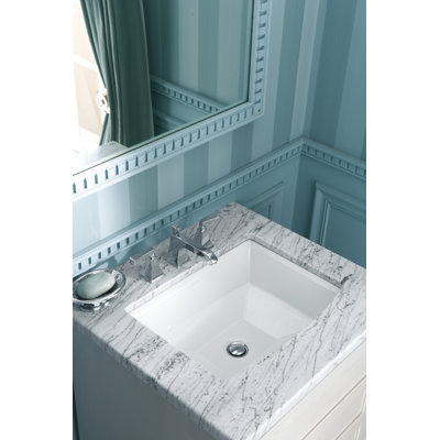 Archer® Vitreous China Rectangular Undermount Bathroom Sink with Overflow