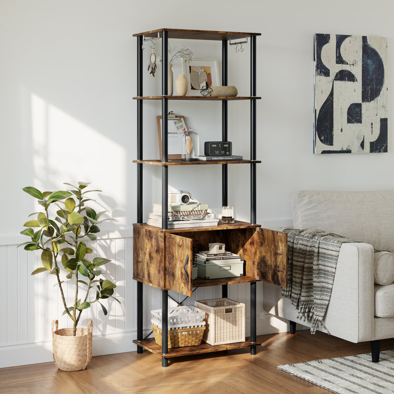 Étagère de boulanger standard en bois 23,5 po avec compatibilité pour micro-ondes Mosurier, Brun rustique