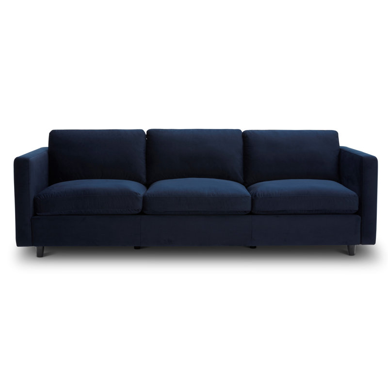 Canapé rembourré 100 po Fleetwood, Velours tweed bleu marine
