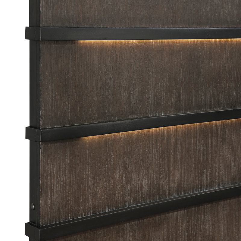 Solven Modern Bed With Integrated Led Headboard, Queen