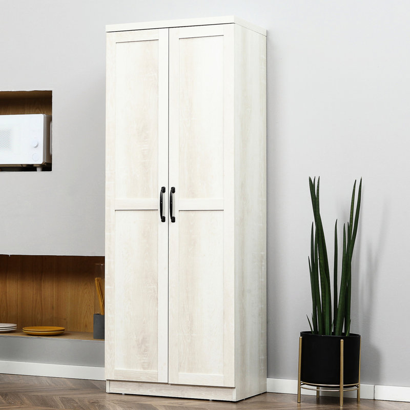 Armoire de rangement de salle à manger à 5 tablettes, garde-manger autoportant de 63 po avec 2 portes, blanc pour et pièce, portes