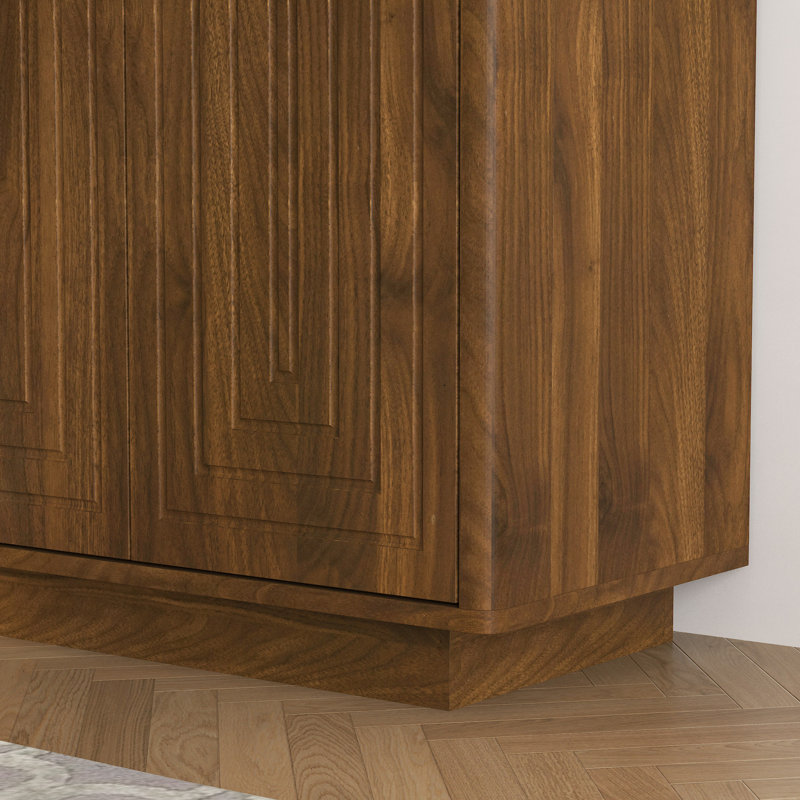 Buffet cannelé 55 po avec tablettes réglables, Brown