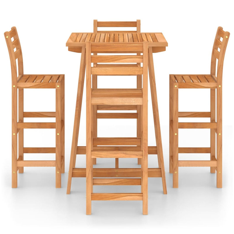 Guerrera 4 - Person Acacia Wood Patio Dining Set with Square Table