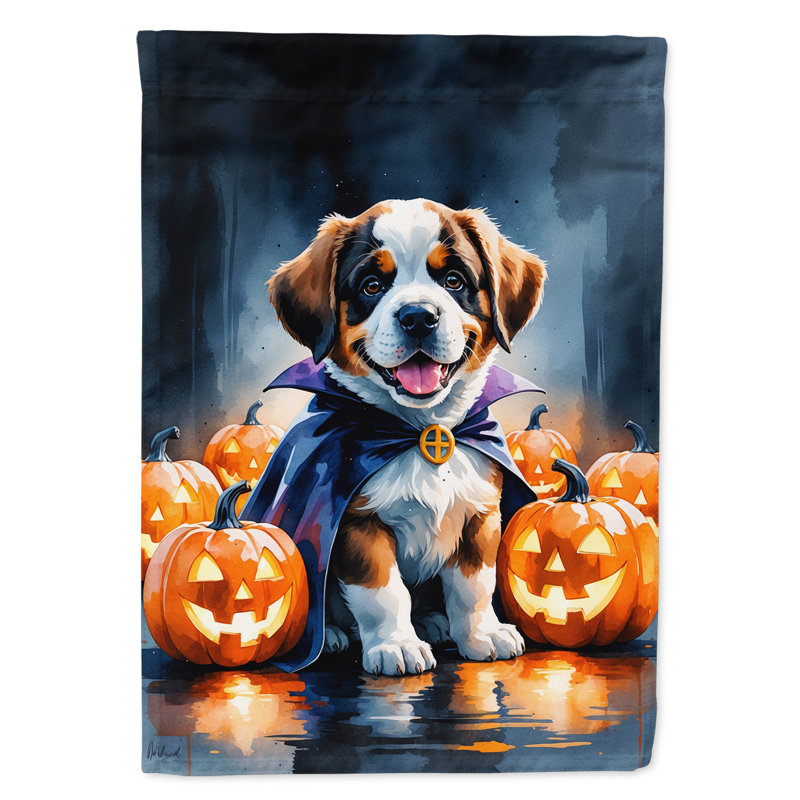 Drapeau de jardin chiot Halloween, Saint-Bernard