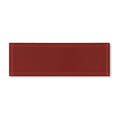 Carreau de verre brillant 3 x 9 coquelicots San Mauro