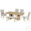 Ensemble de table de salle à manger extensible 6 pièces avec sièges rembourrés-1642906430