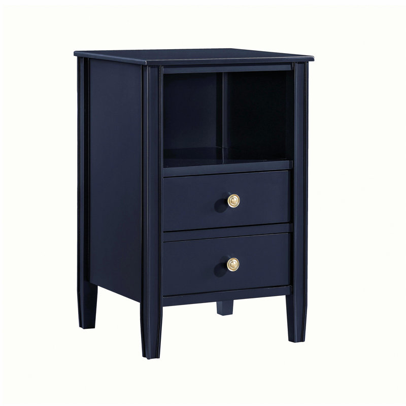 Winston 2-drawer storage Nightstand, Bleu très foncé