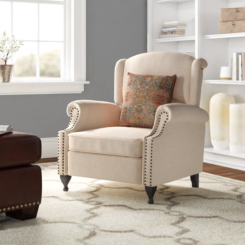 Claribel Upholstered Recliner, Beige