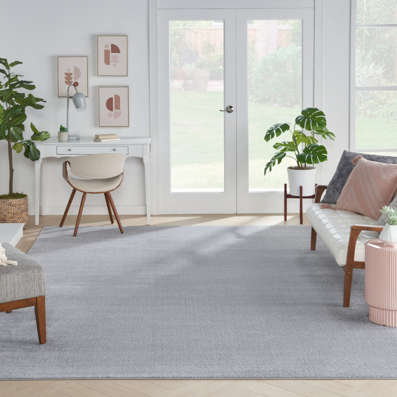 Tapis intérieur / extérieur argent / gris Nourison Essentials, Rectangle 12 pi x 15 pi