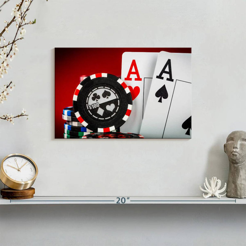 'Chips And Aces, 8" H x 12" W