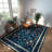 Living Room Rug 5x7 ft Dark Blue Area Rug Machine Washable Rug, Non Slip Vintage Rug Stain Resistant Indoor Large Carpet for Bedroom, Distressed Retro Floor Rug for Classroom, Dorm, Dining Room-691651241-680413488
