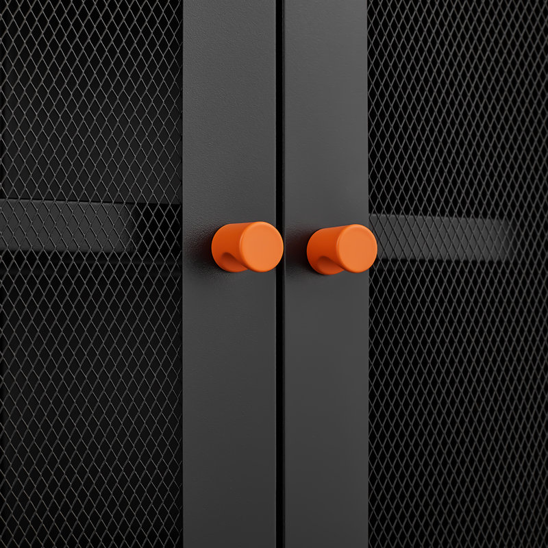 Armoire à chaussures à double porte en maille Modern Modern, Noir