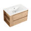 Meuble-lavabo 36 po avec lavabo en céramique et tiroirs à fermeture en douceur - Contreplaqué en chêne brun de style contemporain-617962416-617962417