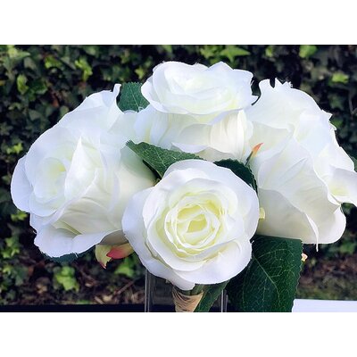 House of Hampton® Artificial Flower Bouquet Rose Floral Arrangement ...