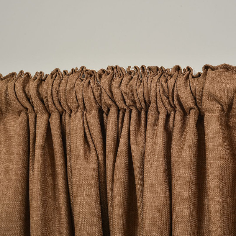 Lined Blackout Extra Long & Extra Wide Custom Made Decorative Single Panel Curtain, Cappuchino, 52" W x 63" L