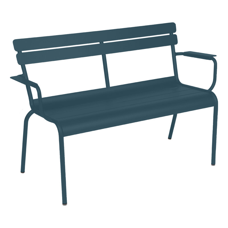 Banc de jardin en aluminium Luxembourg, Bleu Acapulco