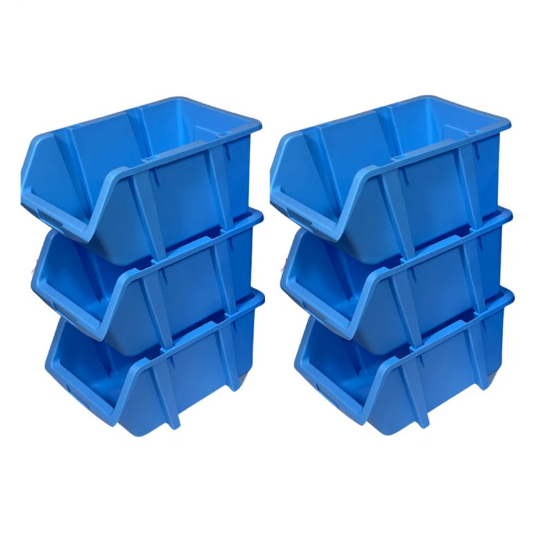 Ensemble de bacs empilables en plastique Henriha, Bleu ciel