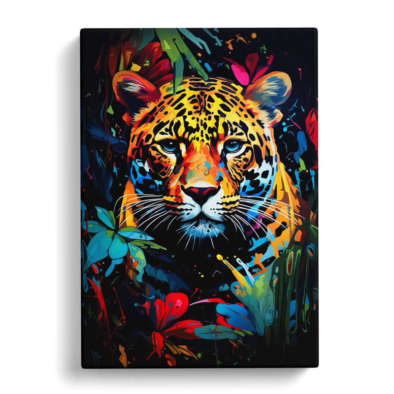 Leopard Expressionism Art - No Frame Print, 76cm H x 50cm W x 3cm D