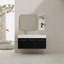 Ensemble de meuble-lavabo mural 48 po avec lavabo et support de rangement, ensemble de lavabo gauche en résine à bords épais