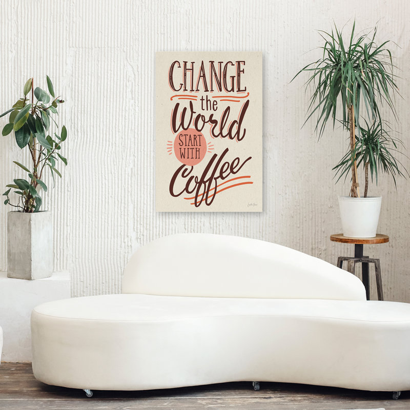Bad Coffee II - Brown change le monde avec des cercles de café, H 36 po x l 24 po
