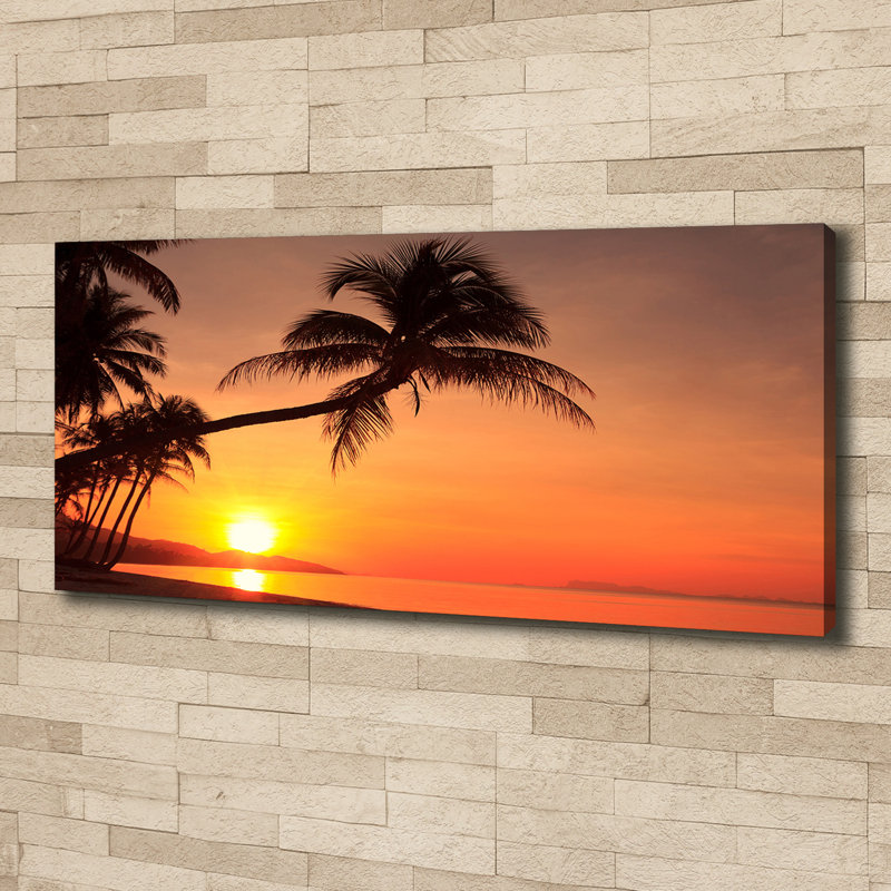 Sunset Beach - No Frame Print on Canvas