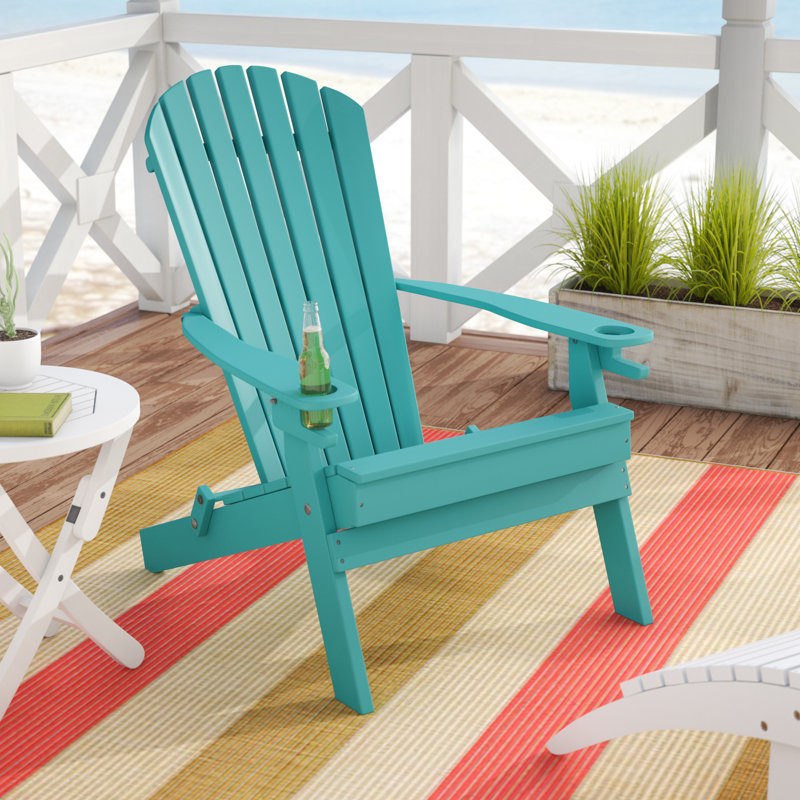 Ashburt Foldable Outdoor Adirondack Chair, Aruba Blue
