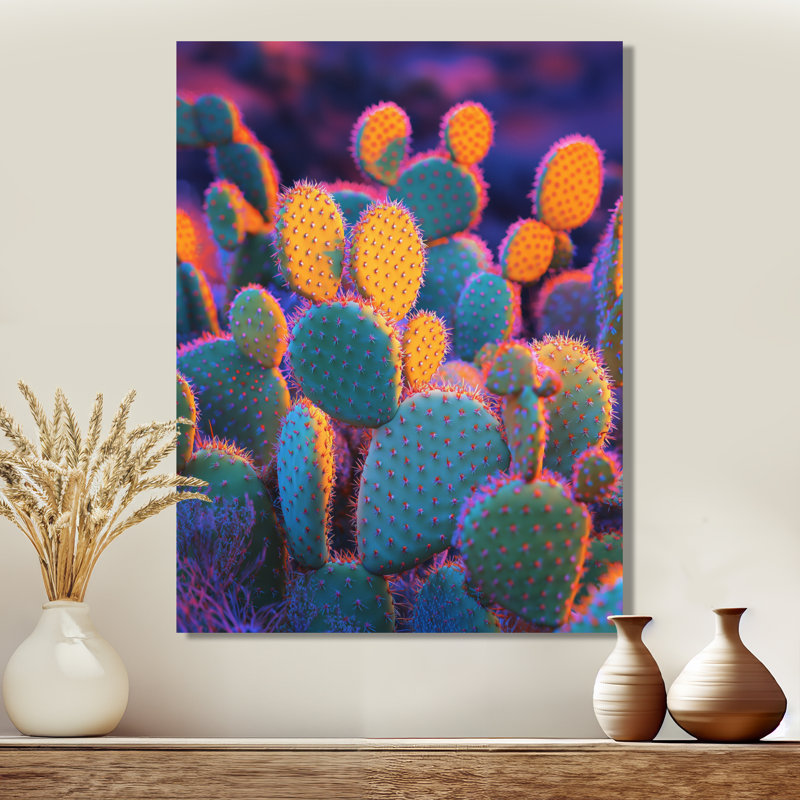 Cactus Garden at Sunset In Mexico III - Cactus, impression murale sur métal, H 40 po x l 30 po