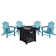 Ensemble de conversation pour 4 personnes avec table de foyer Exuma