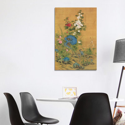 Hibiscus and Birds 1 Piece Wrapped Canvas Wall Art