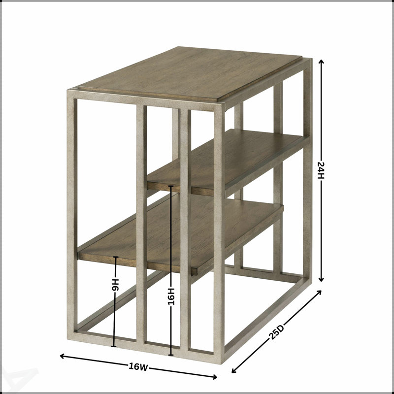 Table d'appoint en bois avec tablette Padena, durable et élégante pour les espaces de vie modernes