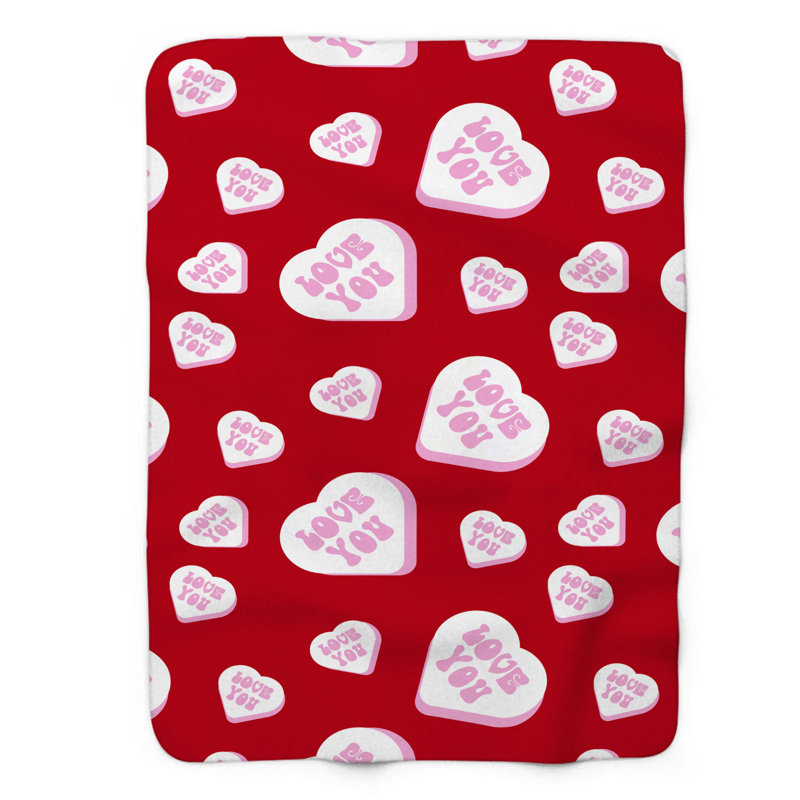 Groovy Heart - 1 pièce Sherpa Premium, L 60 po x L 80 po