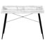 Bureau d'ordinateur pour bureau à domicile avec structure en métal blanc et noir robuste, effet marbre, support de travail pour usage