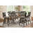 Rustic Look Distressed Gray Finish Counter Height Dining Table Solid Rubberwood Kitchen Dining