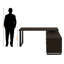 Bureau d'ordinateur à 2 tiroirs avec pieds en métal brun foncé et noir Lianna, H 31,12 po x l 71,78 po x P 59,81 po