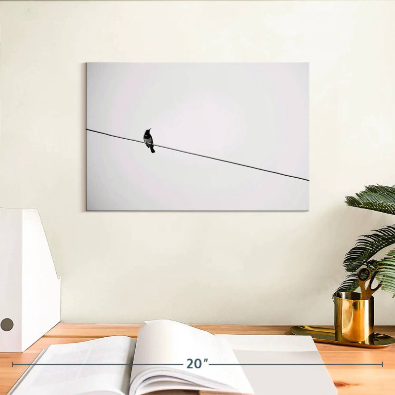 Brampt Simple Bird On Wire, 8" H x 12" W