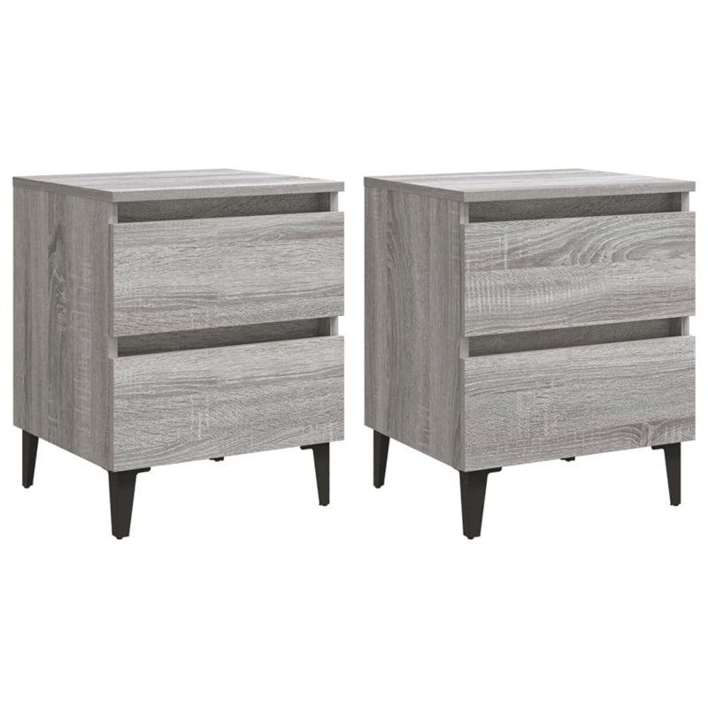 Quandt 40cm W Manufactured Wood Bedside Table, Grey
