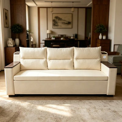 83'' 3-seater Pull-out Sleeper Sofa With Storage & Usb Port--Arrtle Furniture