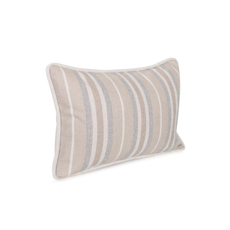 Indoor/Outdoor Pillow Dune, 14"H x 22"W, Sand Striped, Rectangular